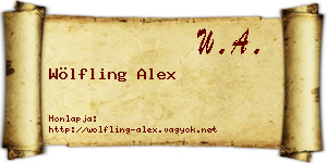 Wölfling Alex névjegykártya